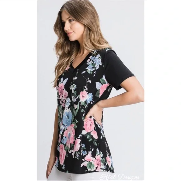 ❤️LAST 1! V Neck Floral Contrast Knit Top! - Picture 6 of 9